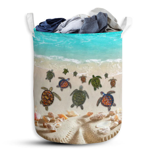 Turtle In The Sea Laundry Basket For Bathroom Bedroom Storage