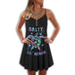 Turtle Is Beach Soul Saly Lil Beach V-Neck Sleeveless Cami Dress For Island Holidays And Thoughtful Gifting