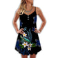 Tturtle Love Flower Everytime V-Neck Sleeveless Cami Dress For Nature Lovers And Thoughtful Gifting