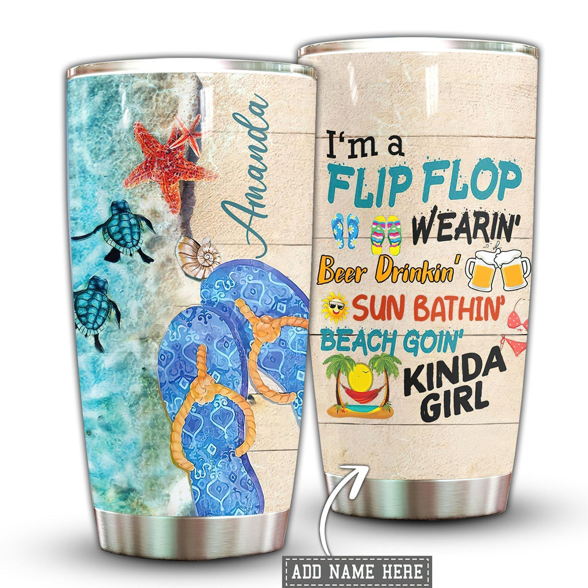 Turtle Girl Personalized 20 Oz Tumbler For Coffee Travel And Daily Drinks