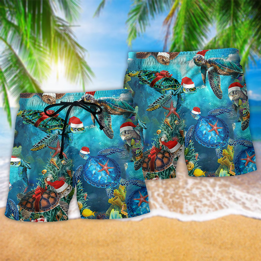 Turtle Christmas Ocean Beach Shorts Print Detail For Thoughtful Gift Giving