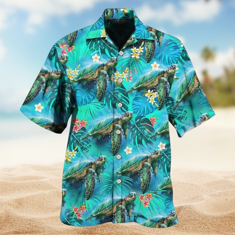 Tropical Turtle Hawaiian Shirt For Vacation Cruise And Relaxed Resort Style