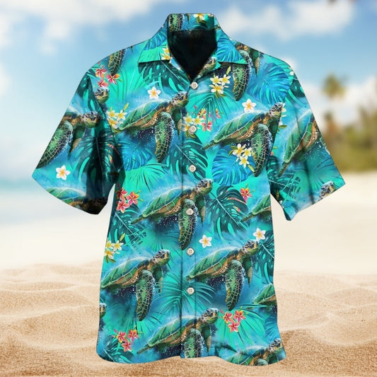 Tropical Turtle Hawaiian Shirt For Vacation Cruise And Relaxed Resort Style