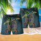 Tropical Turtle Beach Shorts Pattern Detail For Resort Wear And Weekend Casual Style