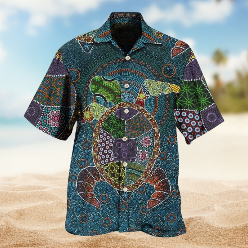 Turtle Style Hawaiian Shirt For Family Vacation And Comfortable Travel Wear