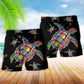 Ocean Turtle Hippie Vibes Beach Shorts Pattern View For Vacation Travel And Outdoor Fun