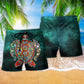 Green Sea Turtle Beach Shorts Pattern Detail For Beachside Relaxation And Easy Warm Weather Wear