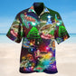 Neon Turtle Light Christmas Hawaiian Shirt For Festive Events, Island Vacations, And Comfortable Casual Outfits