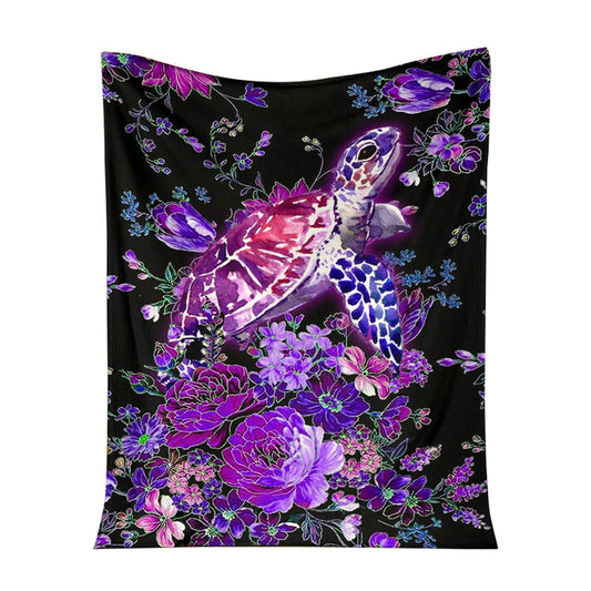 Turtle Purple Turtle Flannel Blanket For Cozy Bedroom Sofa Decor