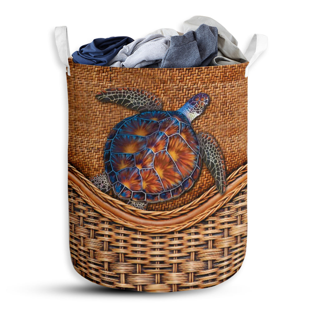 Turtle Rattan Texture So Simple Laundry Basket For Bathroom Bedroom Storage