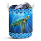 Turtle Sea Blue Waves Laundry Basket For Kids Room Bathroom Bedroom And Everyday Storage Organizer