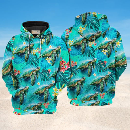 Tropical Turtle Love Hoodie For Beach Lovers Outdoor Activities And Thoughtful Gifts
