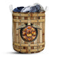Small Size Turtle Wooden Barrel Laundry Basket For Bathroom Bedroom Storage