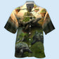 Vintage Creative Turtle Landscape Hawaiian Shirt For Coastal Travel, Casual Events, And Comfortable Summer Wear