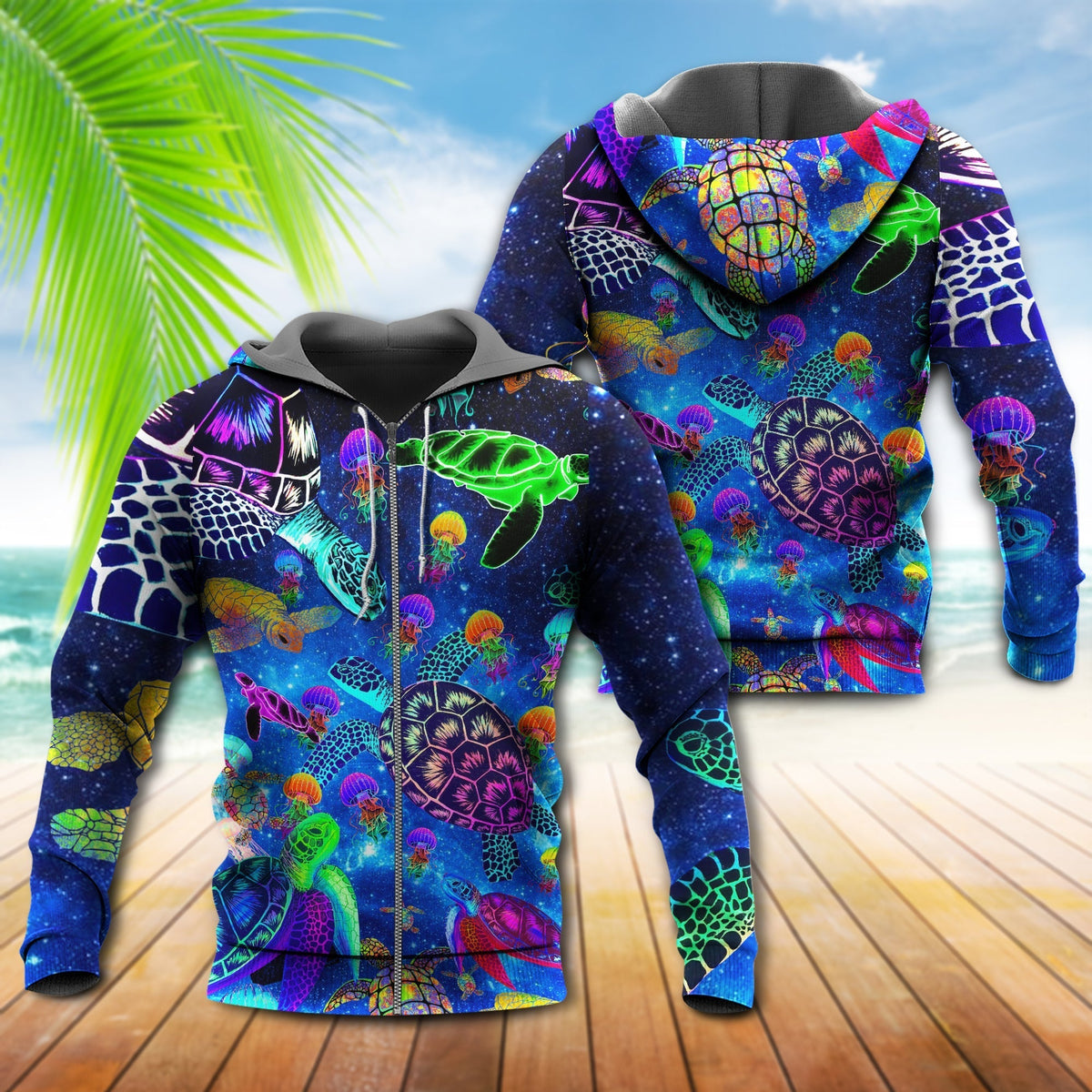 Turtle Glowing Ocean Hoodie For Sea Inspired Outfits Travel And Thoughtful Gifting