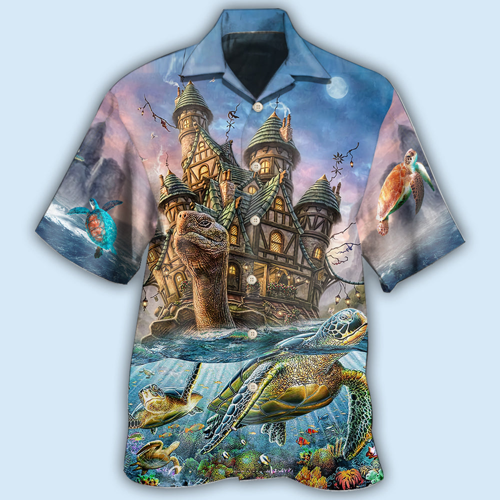 Turtle Play Sea Hawaiian Shirt Design Detail For Sunny Adventures And Casual Wear