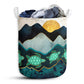 Small Size Turtle's Landscape With Sun Laundry Basket For Bathroom Bedroom Storage