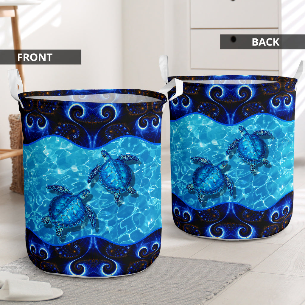 Turtle Galaxy On Ocean Laundry Basket For Room Home Organizer