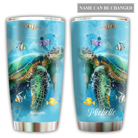 Turtle Love Fish Personalized 20 Oz Tumbler For Coffee Travel And Daily Drinks