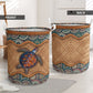 Turtle Rattan Mandala Style Laundry Basket For Room Home Organizer