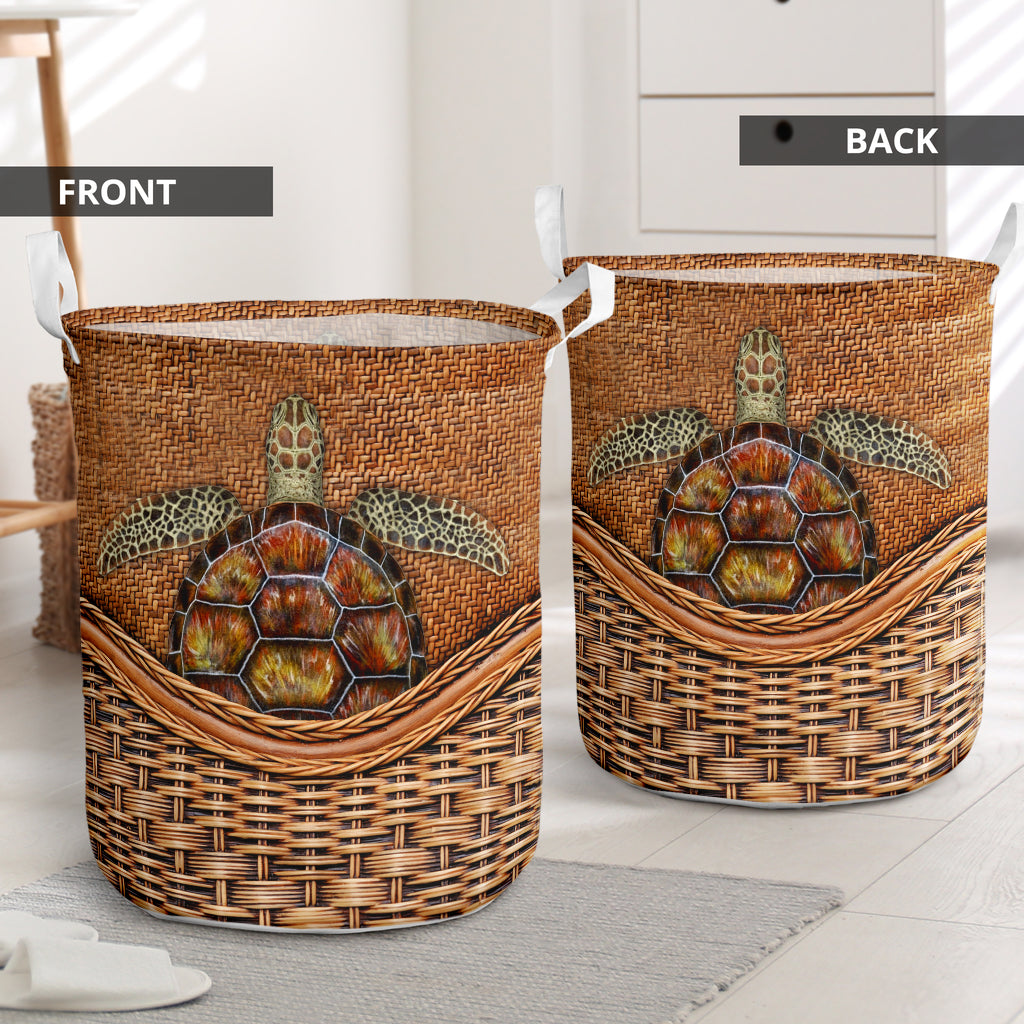 Turtle Rattan Texture Simple Laundry Basket For Room Home Organizer
