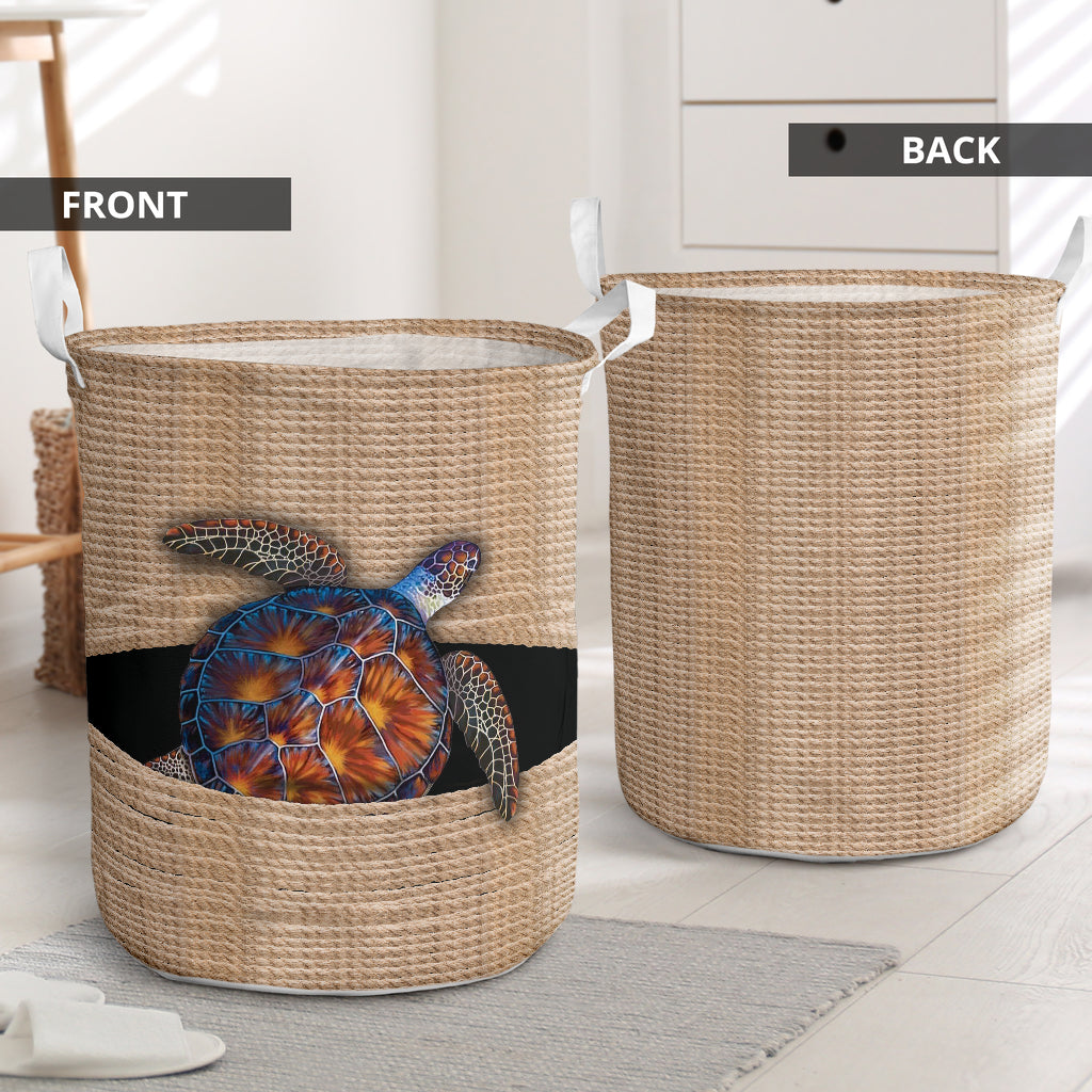 Turtle Rope Line Laundry Basket For Room Home Organizer