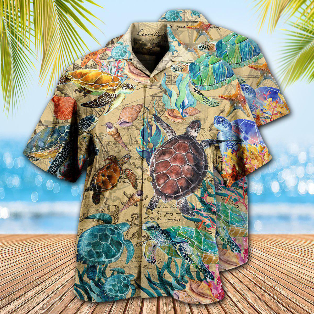 Turtle Ocean Hawaiian Shirt Artwork View For Weekend Travel And Beach Style