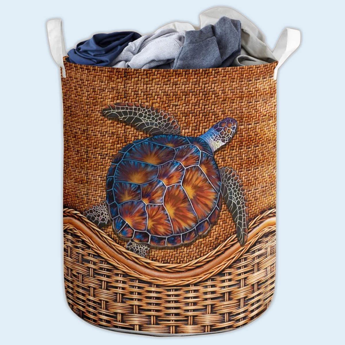 Turtle Sea Laundry Basket For Room Home Organizer