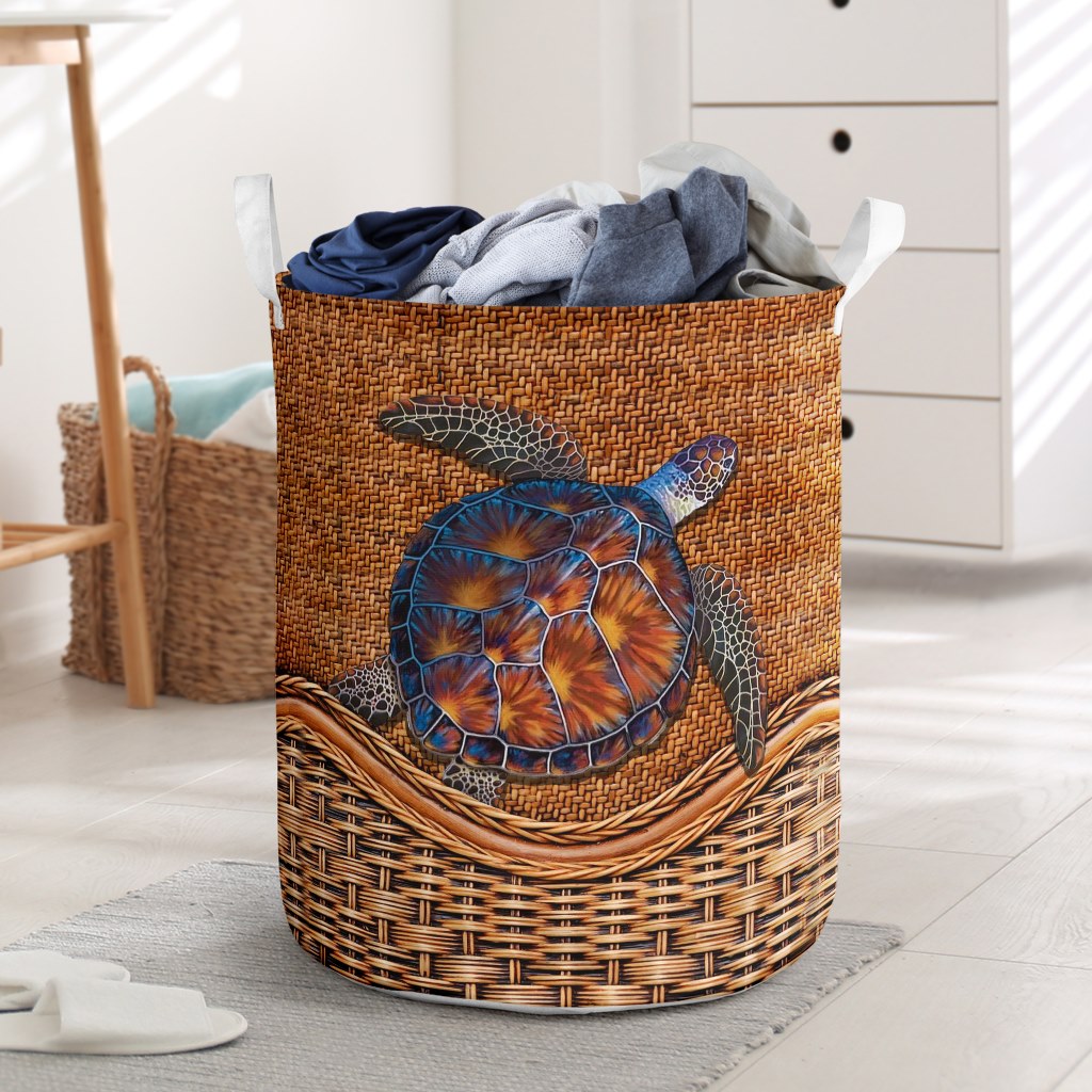 Turtle Sea Laundry Basket For Nursery Dorm And Home Storage