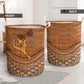Twirling Baton Rattan Texture Laundry Basket For Room Home Organizer
