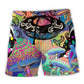 UFO Galaxy Sky Adventure Beach Shorts Pattern View For Creative Warm Weather Outfits