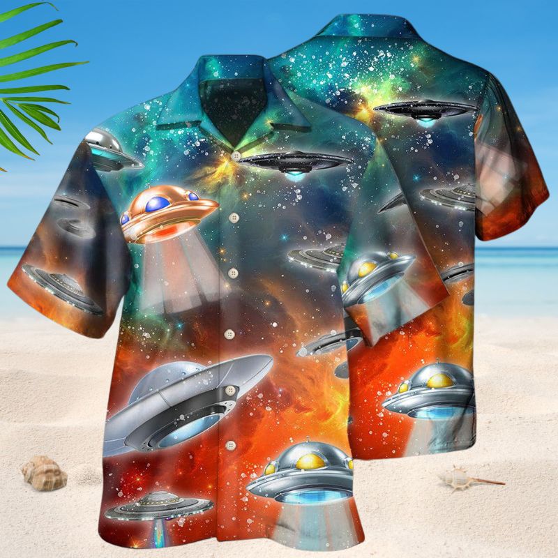 Galaxy Ufo Universe Hawaiian Shirt For Tropical Holidays, Outdoor Gatherings, And Everyday Comfort