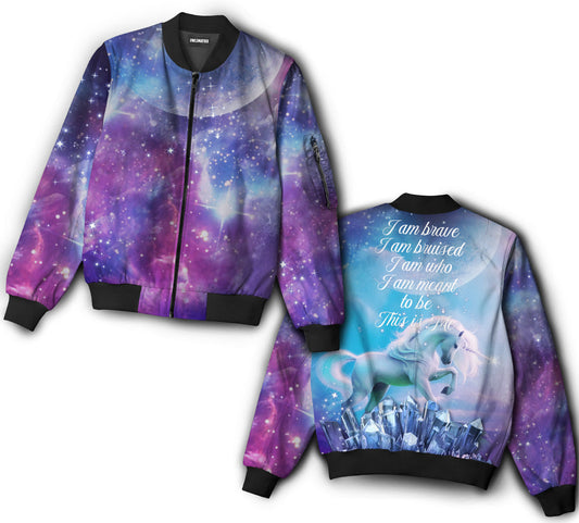 Unicorn i am brave - Bomber jacket - BOMJ04TNH070921-Owls Matrix