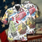 Artistic Patriotic American Hawaiian Shirt With Detailed Graphic For Island Vacation Beach Days And Thoughtful Gifting