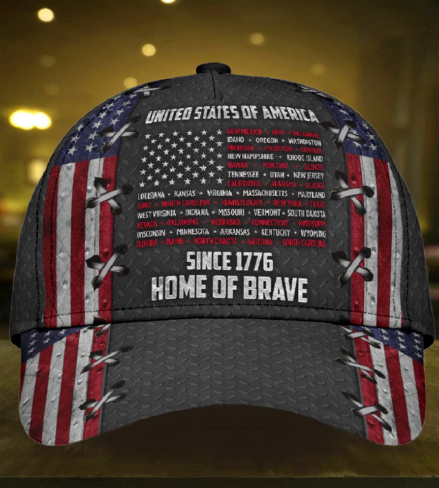 American Home Of The Brave Classic Cap For Beach Travel Outdoor Events And Relaxed Casual Wear