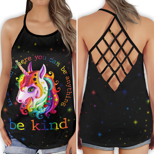 LGBT Unicorn Colorful Kindness Pride Fantasy Art Hollow Tank Top For Community Events And Positive Support