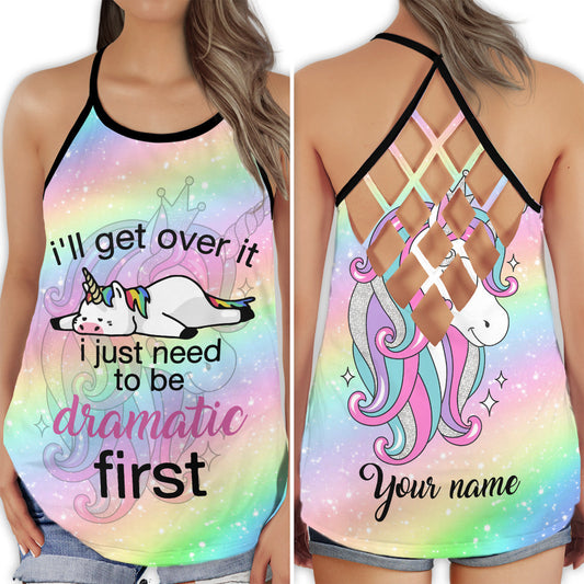 Dramatic Unicorn Hollow Tank Top For Yoga Workouts And Casual Wear