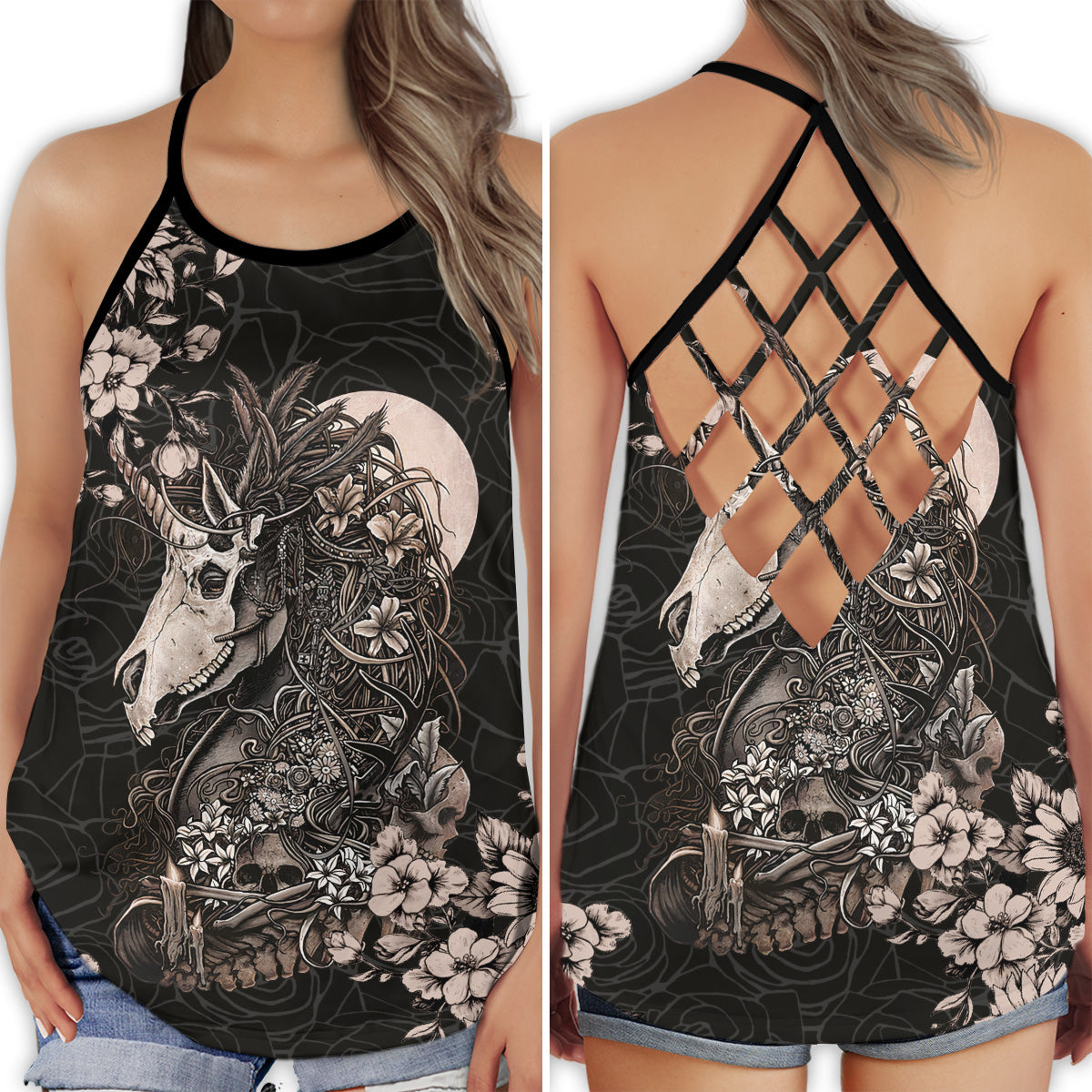 Unicorn Colorful Peaceful Night Hollow Tank Top For Yoga Workouts And Casual Wear