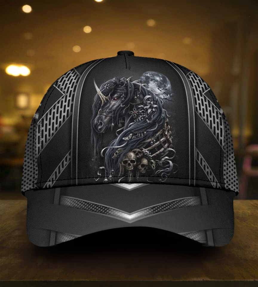 Unicorn Skull Fantasy Classic Cap For Beach Outings Holidays And Thoughtful Everyday Style