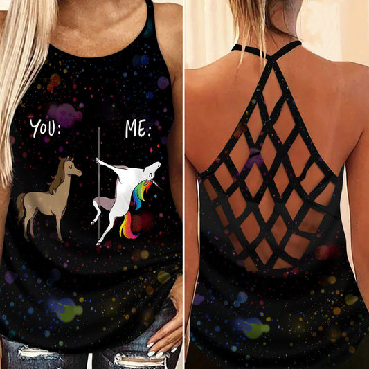 Unicorn Loves Color Loves Peaceful Hollow Tank Top For Active Lifestyles And Weekend Style