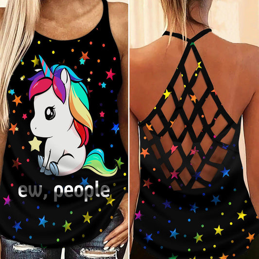 Unicorn Loves Color Loves Peaceful Hollow Tank Top For Fitness Activities And Relaxed Style