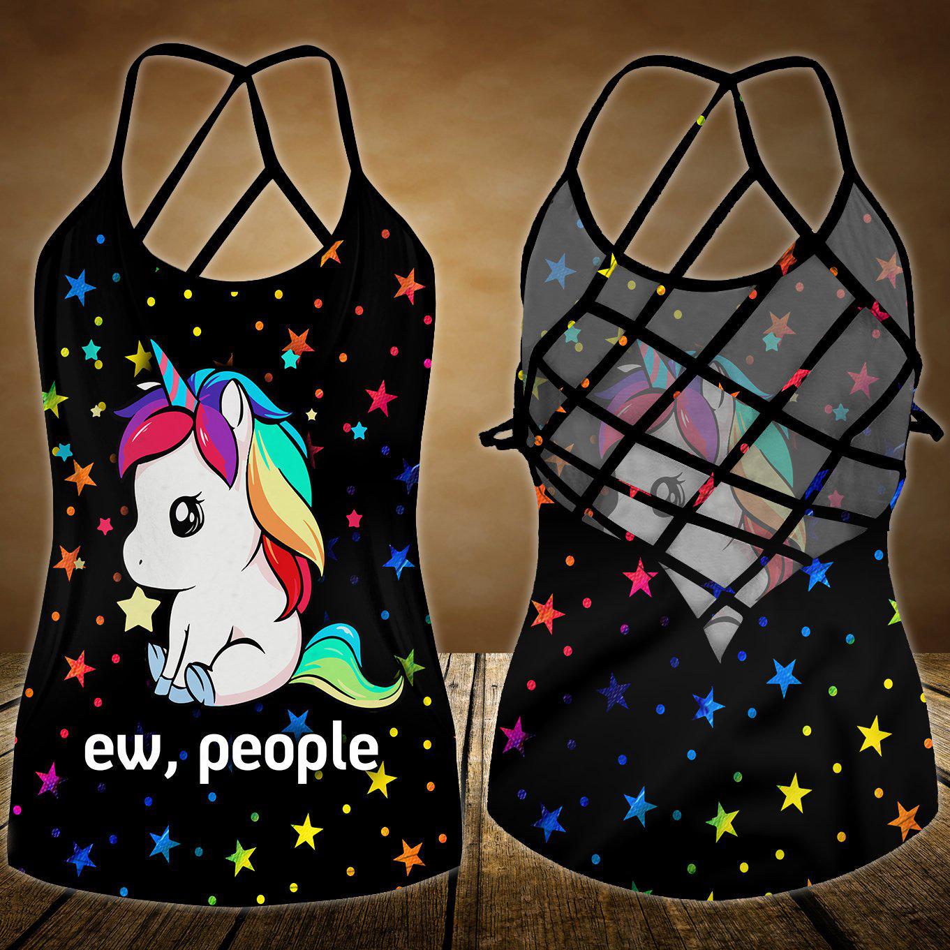 Unicorn Loves Color Loves Peaceful Hollow Tank Top For Fitness Activities And Relaxed Style