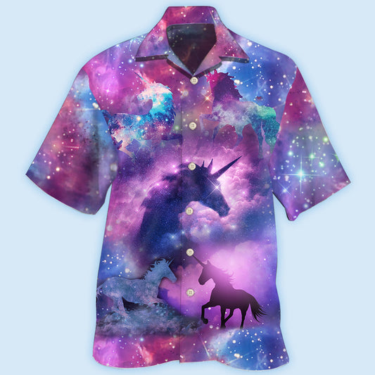 Galaxy Unicorn Purple Hawaiian Shirt For Beach Days, Summer Outings, And Thoughtful Gift Giving