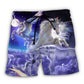 Fantasy Unicorn Dreamy Beach Shorts Artwork Detail For Tropical Travel And Everyday Wear
