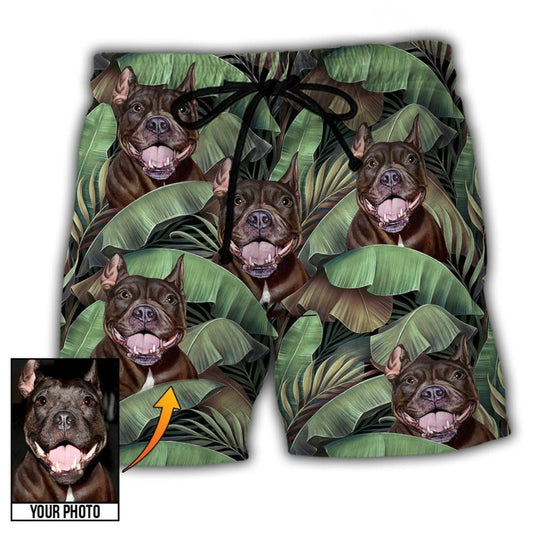 Dog My Sweet Friend Beach Shorts Artwork Detail For Casual Warm Weather Outfits