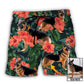 German Shepherd Tropical Floral Beach Shorts Print Detail For Thoughtful Gift Giving