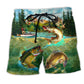 Fishing Catch Beach Shorts Pattern View For Relaxed Vacation Styling