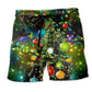 Cat Christmas Let's Get Lit Beach Shorts For Poolside Relaxation And Summer Adventures