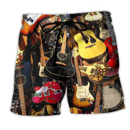 Guitar Music Inspiration Quote Beach Shorts Print Detail For Thoughtful Gift Giving