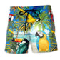 Parrot Playful By Beach Shorts Design Detail For Coastal Escapes And Daily Wear